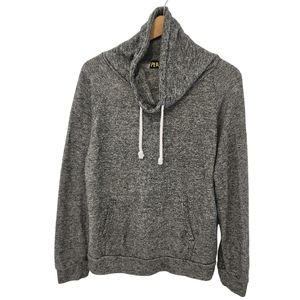 Planet Gold Cowlneck Gray Pullover Sweatshirt